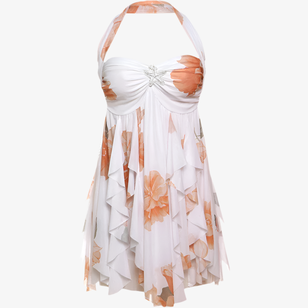 Vestido Curto com Estampa Floral - Bella