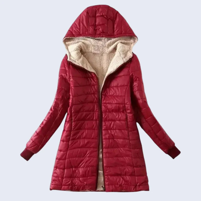 Casaco Impermeável Forrado de Lã com Zíper