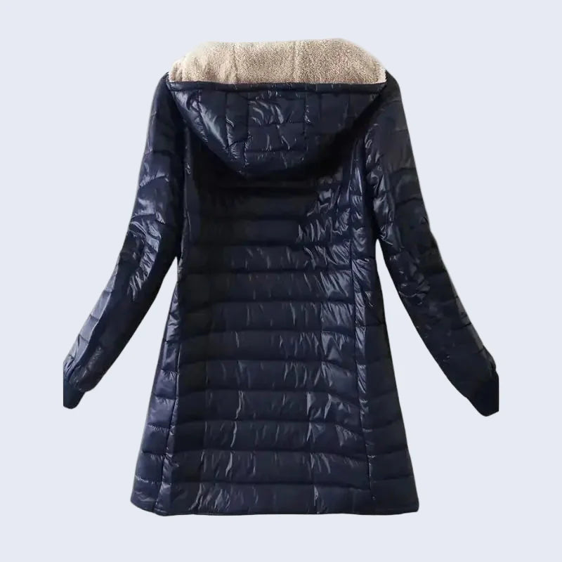 Casaco Impermeável Forrado de Lã com Zíper