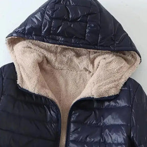 Casaco Impermeável Forrado de Lã com Zíper