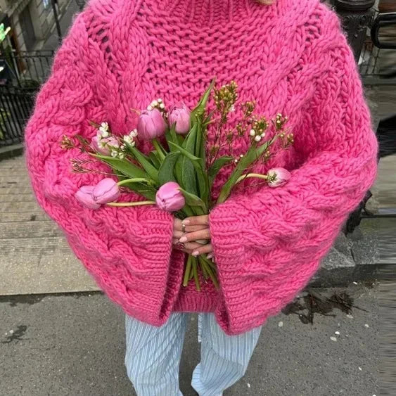 Suéter Trançado de Tricô