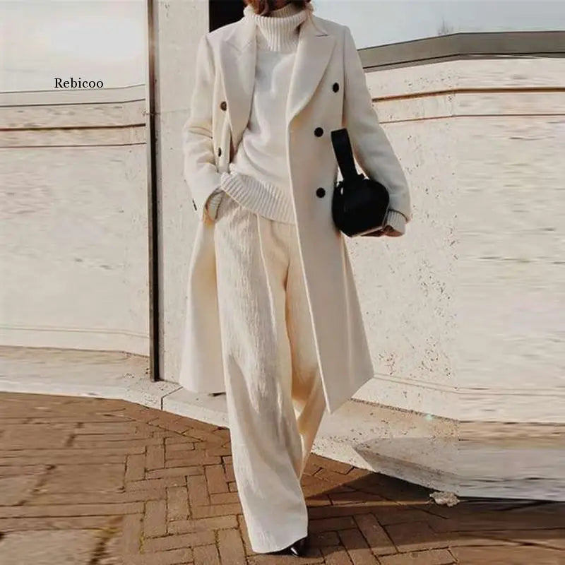 Casaco Feminino Longo de Lã Batida - Lily